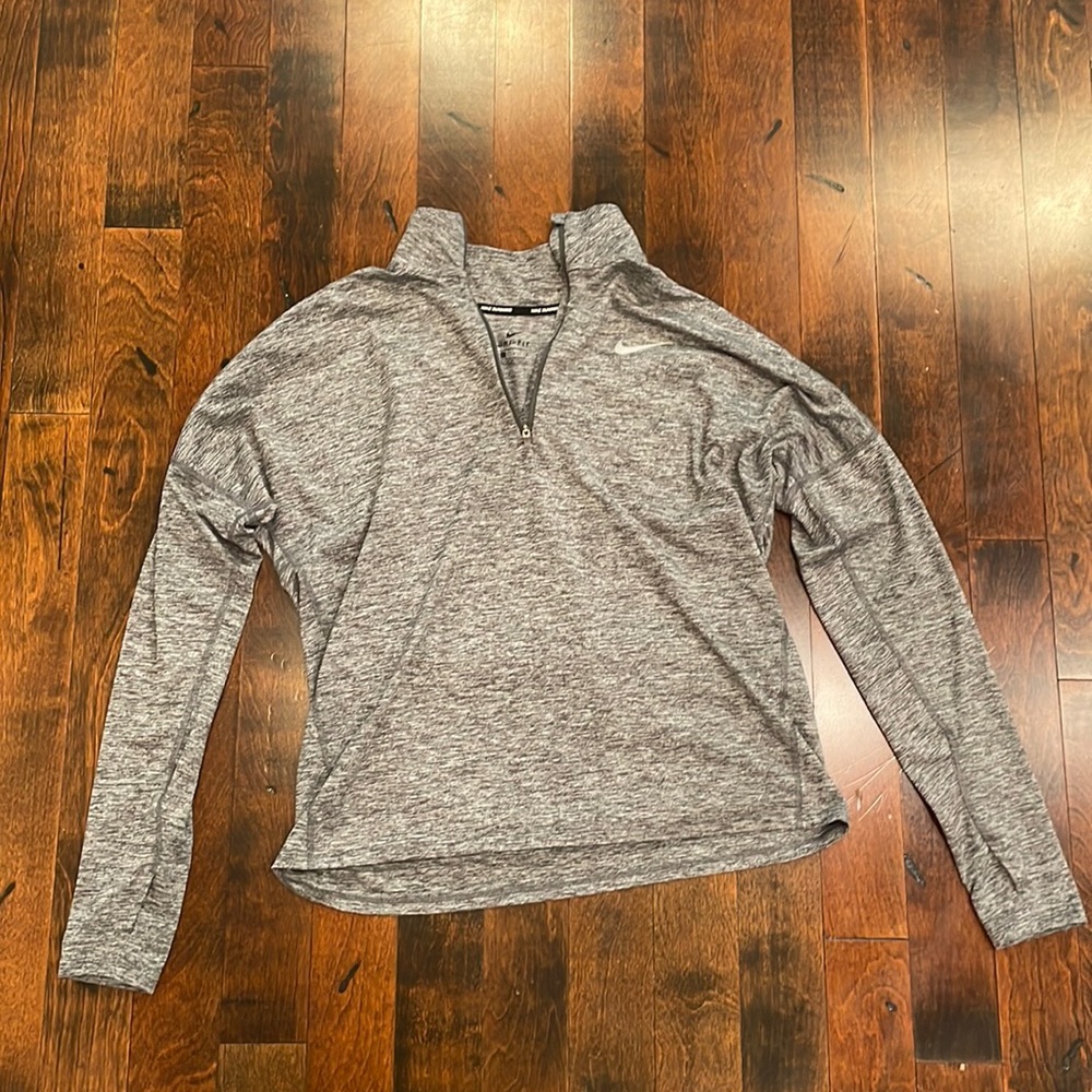 Nike Grey running long sleeve zip top quarter zip - Large